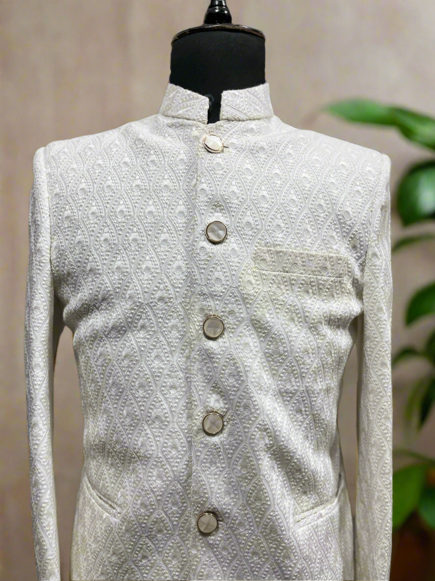 Premium Georgette Lakhnavi Bandhgala with Heavy Embroidery Design