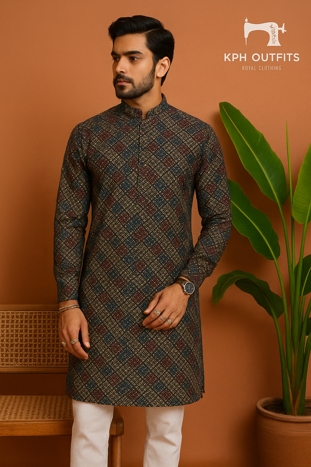 Men's Exclusive Velvet Multi-Colour Embellished Kurta Set – Stylish & Elegant by KPH Outfits