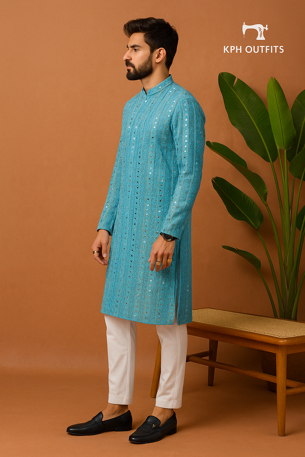 Men's Exclusive Designer Dyeable Mirror Kurta Set - KPH Outfits