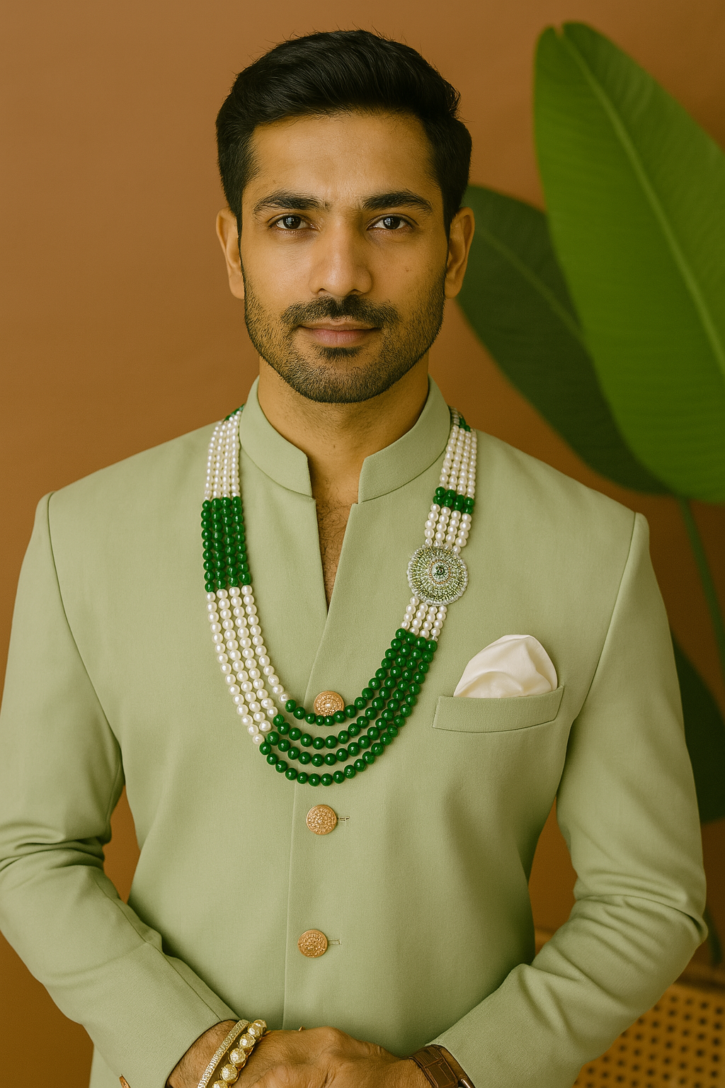 Groom sherwani with V-neck design inspired by Shah Rukh Khan – KPH Outfits