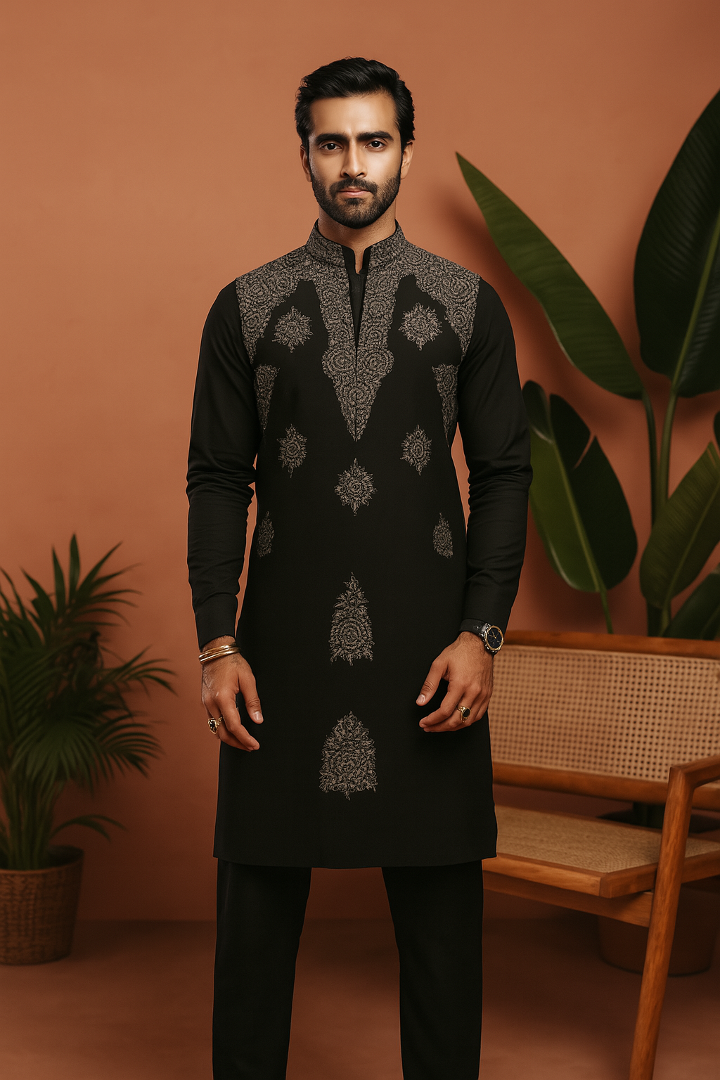 Men's Exclusive Designer work Thread Embellished Kurta Set By KPH Outfits