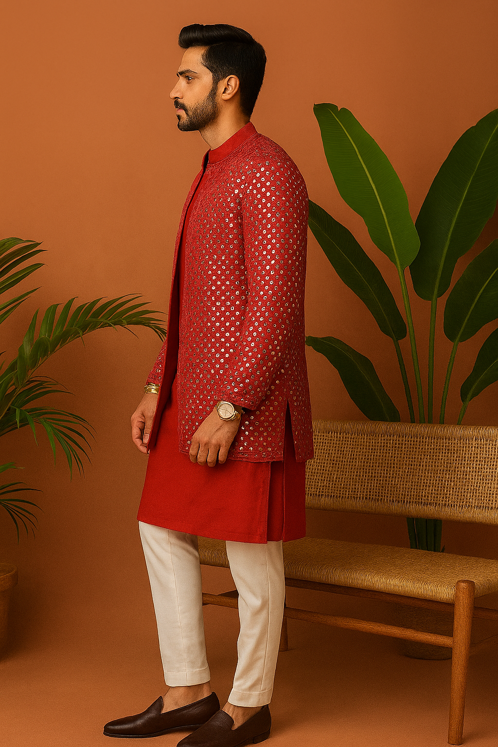 Elegant mirror work Jodhpuri set for weddings – KPH Outfits