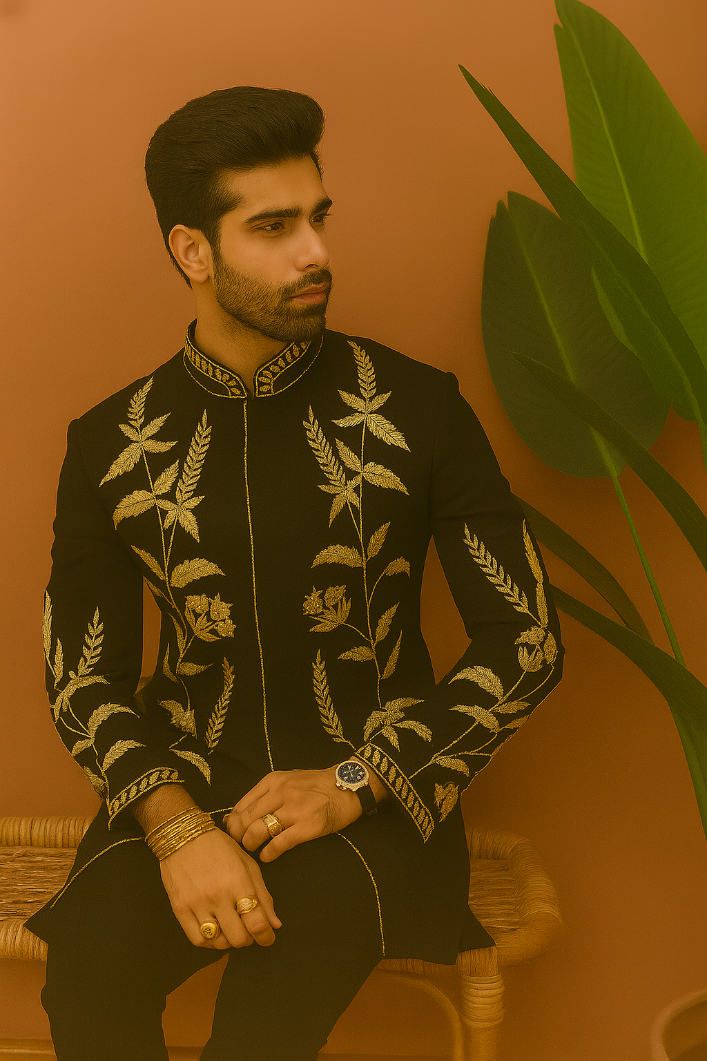 Men's Exclusive Designer Embellished Stylish Indo-Western Set