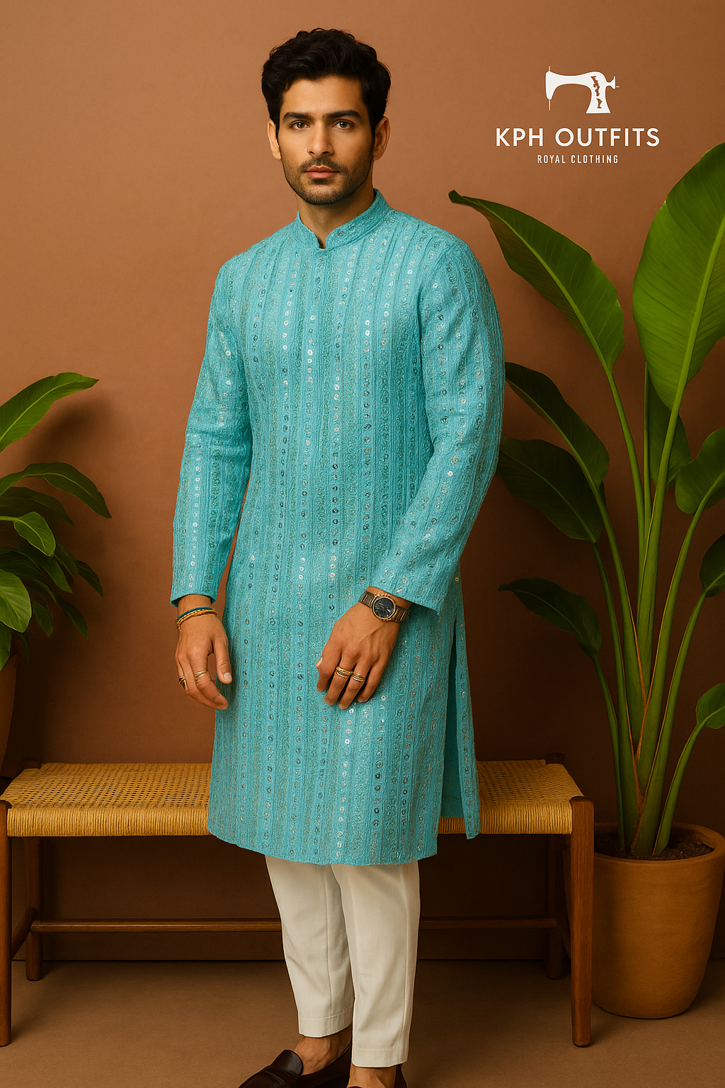 Men's Exclusive Designer Dyeable Mirror Kurta Set - KPH Outfits