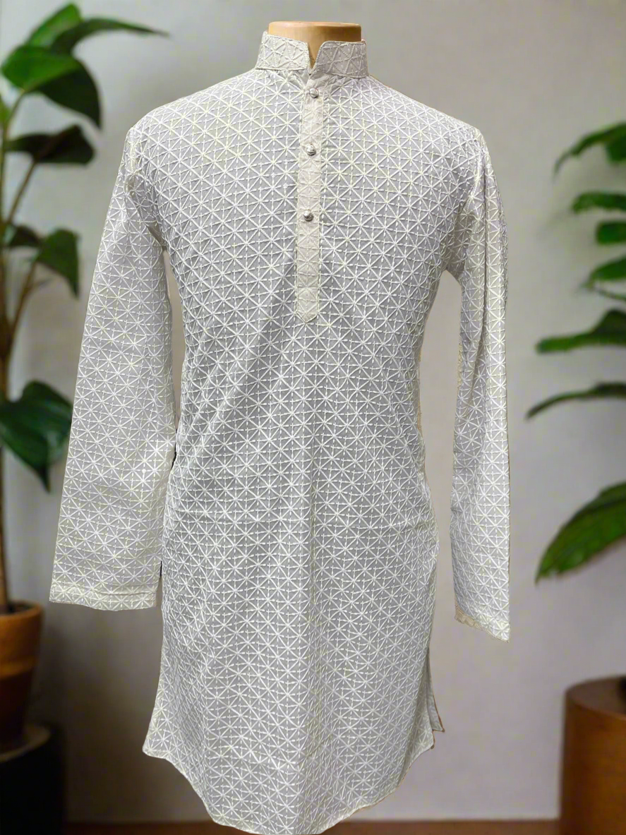 Lightweight georgette embroidered kurta set for celebrations.