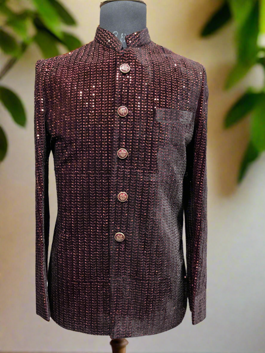 Men's Maroon Designer Bandhgala Jodhpuri Set for Weddings By KPH OutFits