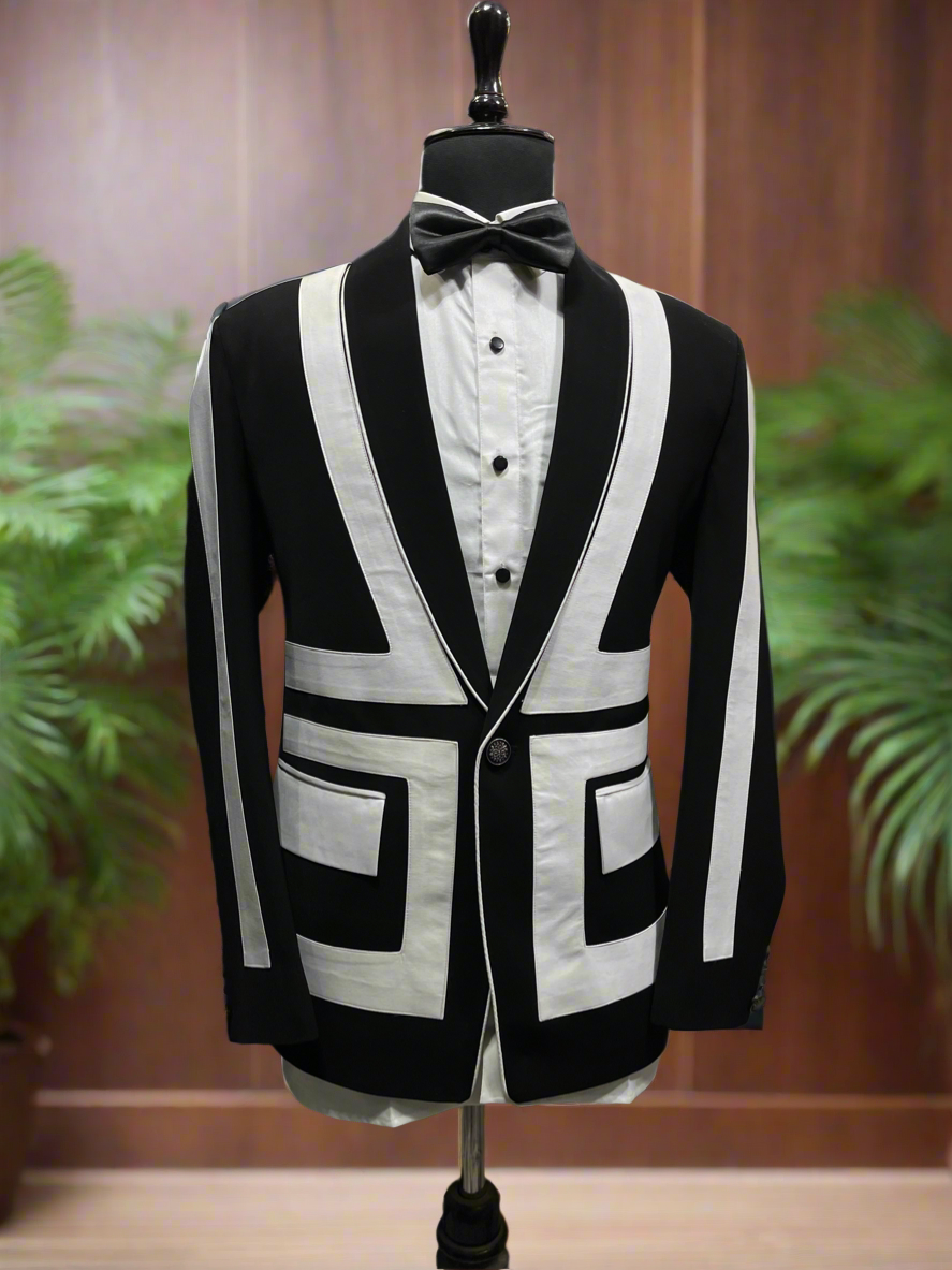 Modern black-and-white tuxedo for formal occasions