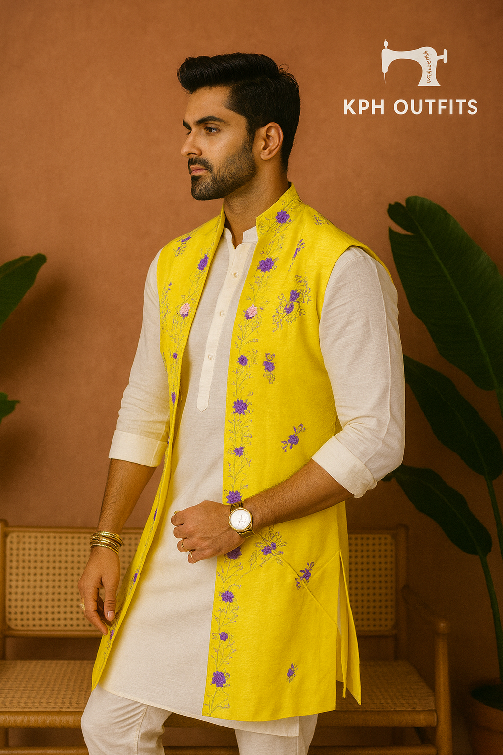 Haldi Special Handcrafted Zardozi Work Long Jacket - KPH Outfits