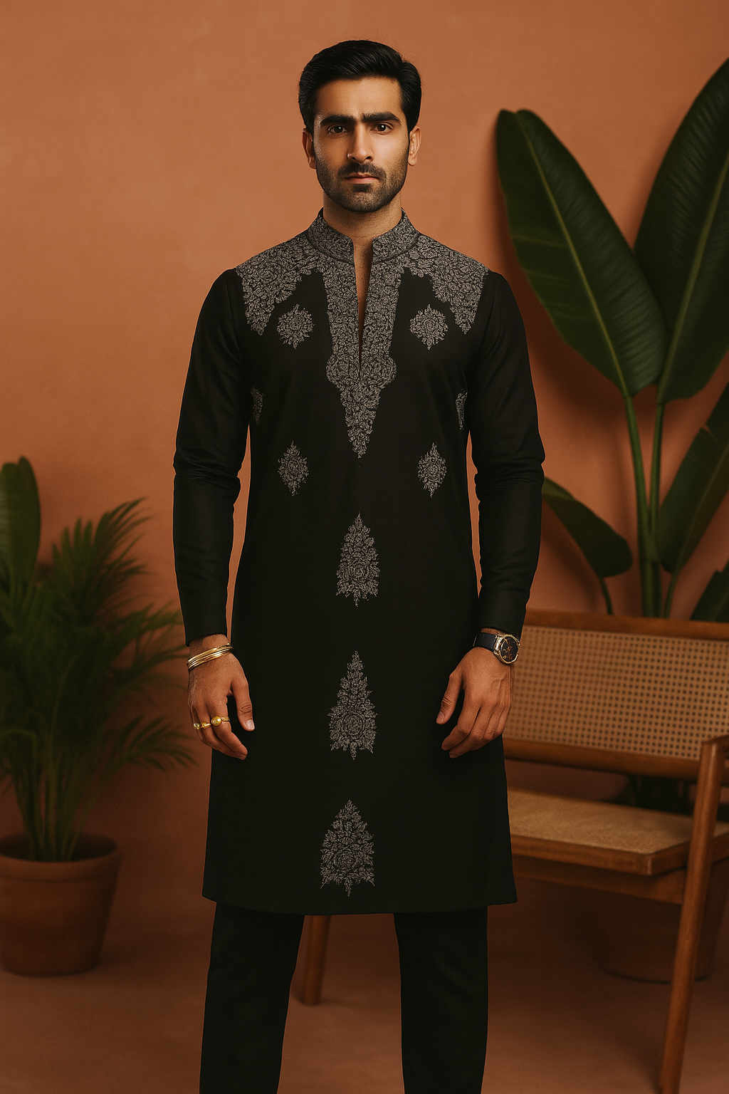 Men's Exclusive Designer work Thread Embellished Kurta Set By KPH Outfits