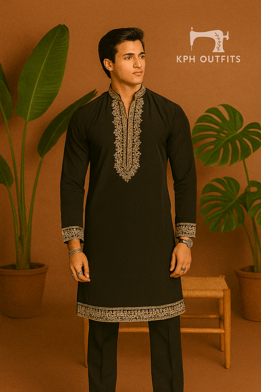 Ramadan Special  Black Armani Viral Kurta Set -By Kphoutfits