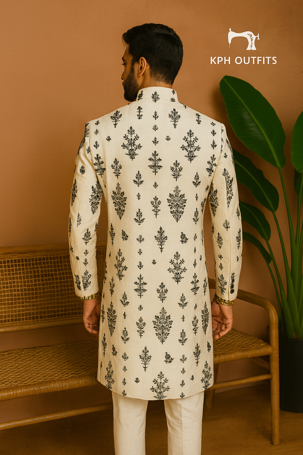 Men's Exclusive Wedding Special Ivory Embellished Sherwani Set - Royal Elegance by KPH Outfits