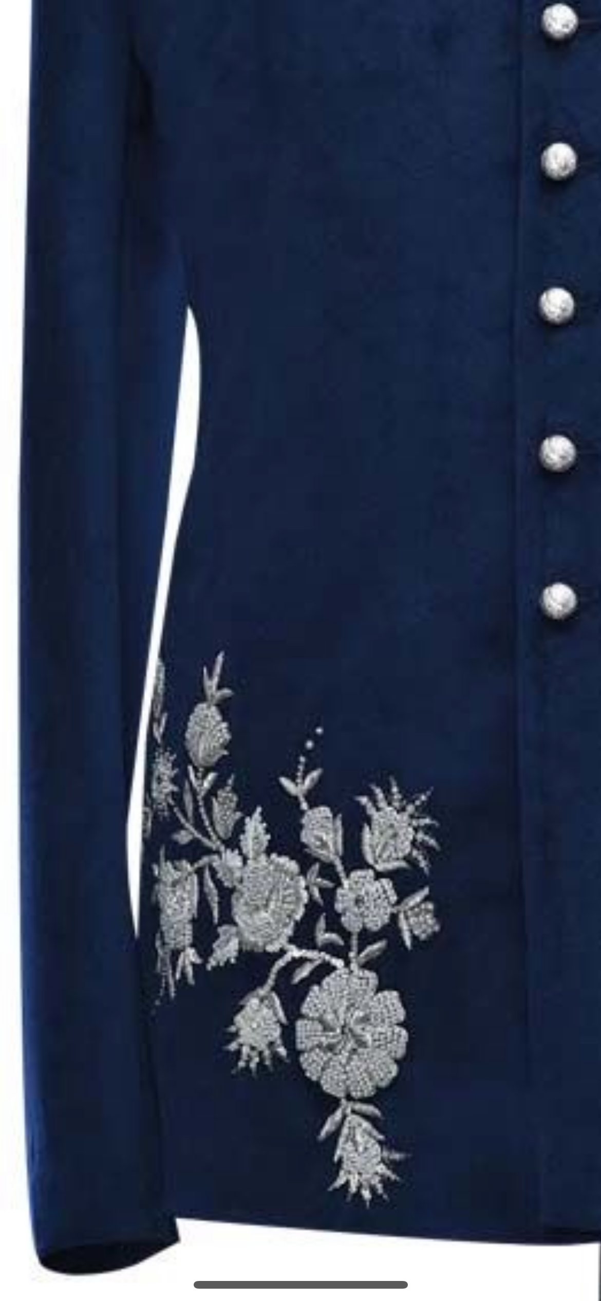 Men's Navy Blue Handcrafted Velvet Bandhgala Suit