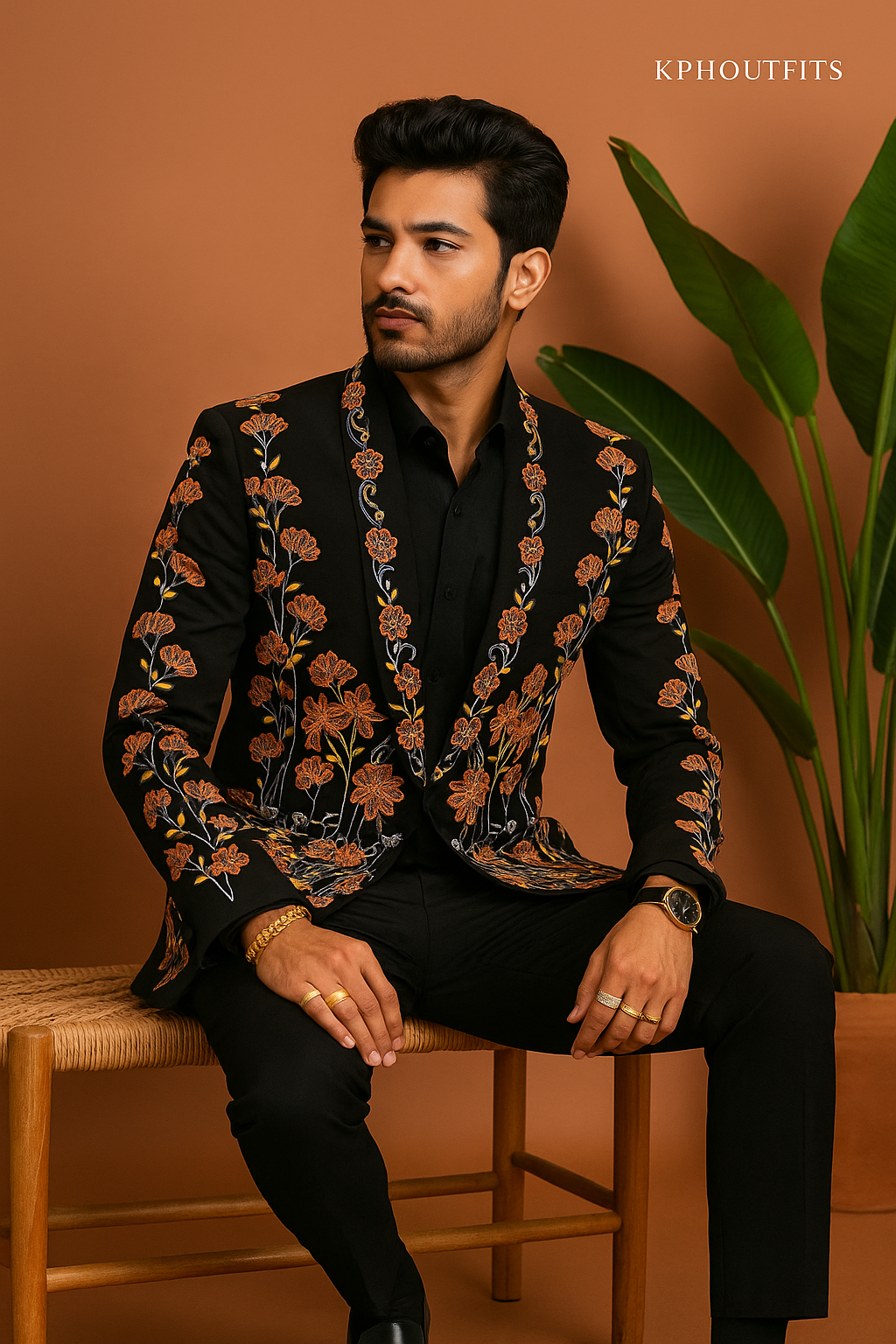 Wedding Special Designer Multi-Color Embellished Stylish Tuxedo Suit – Exclusive by KPH Outfits