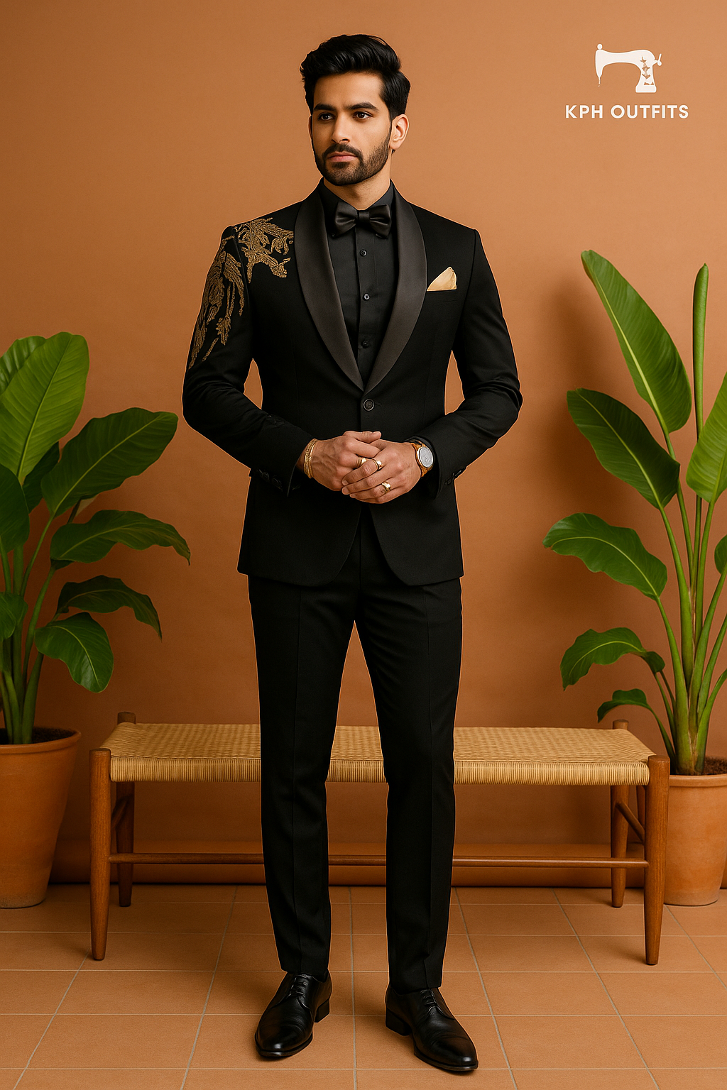 Men's Exclusive Tiger Embellished Designer Tuxedo Suit – Premium Formal Wear by KPH Outfits