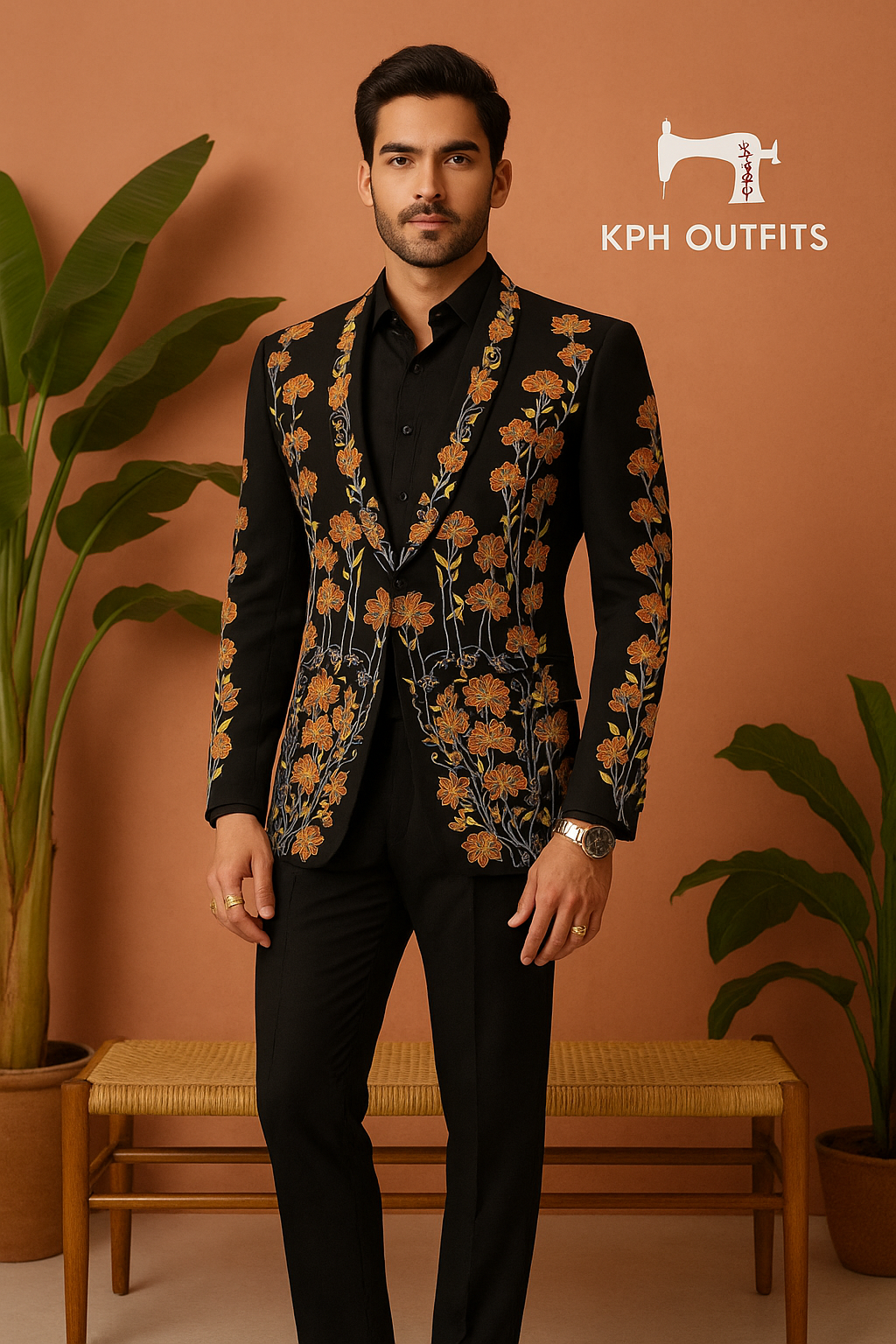 Wedding Special Designer Multi-Color Embellished Stylish Tuxedo Suit – Exclusive by KPH Outfits