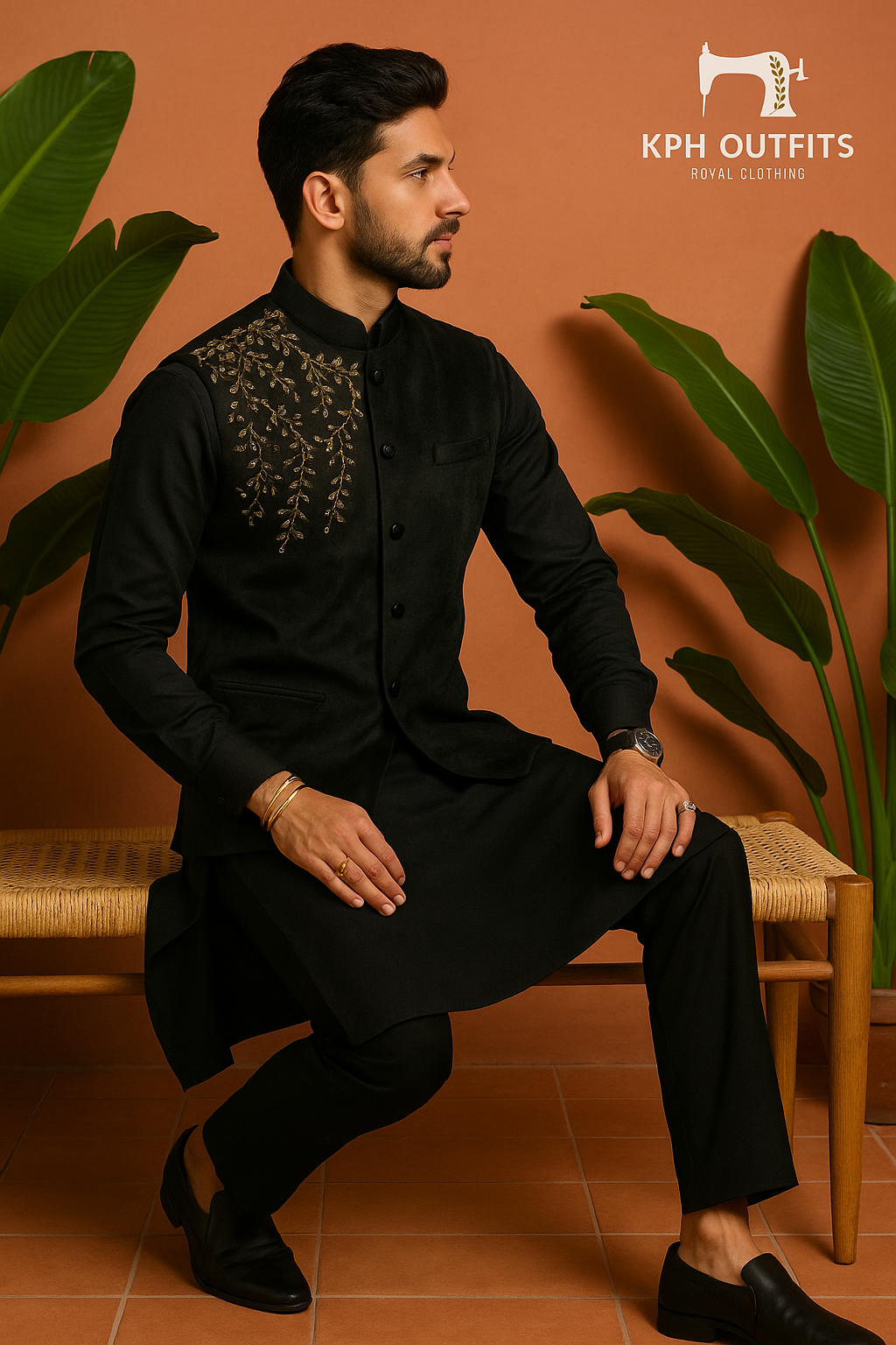 Men's Exclusive Handcrafted Embellished Waistcoat - Timeless Elegance by KPH Outfits