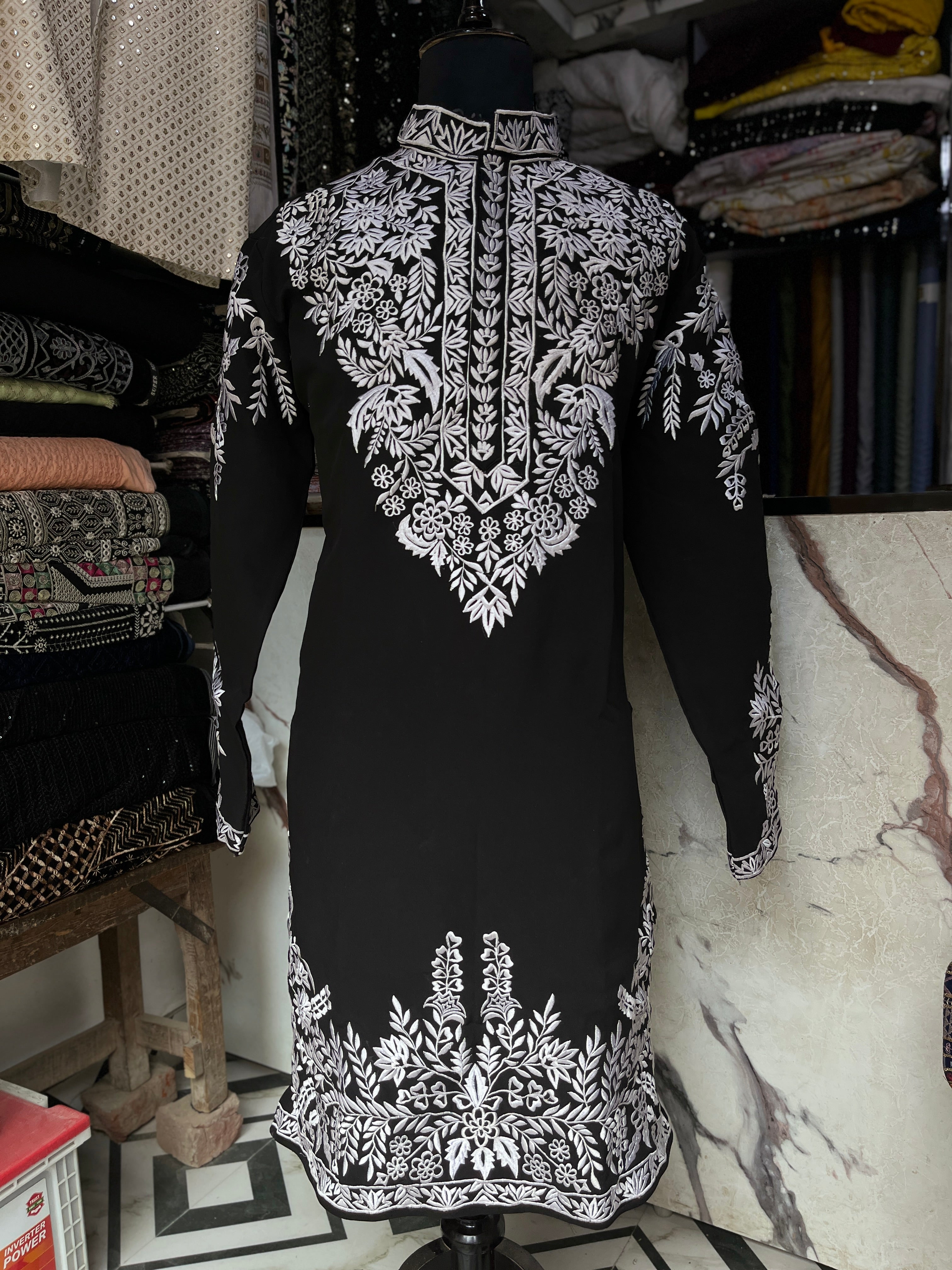 Celebrity Inspired Black Custom Made  Designer Kurta Set