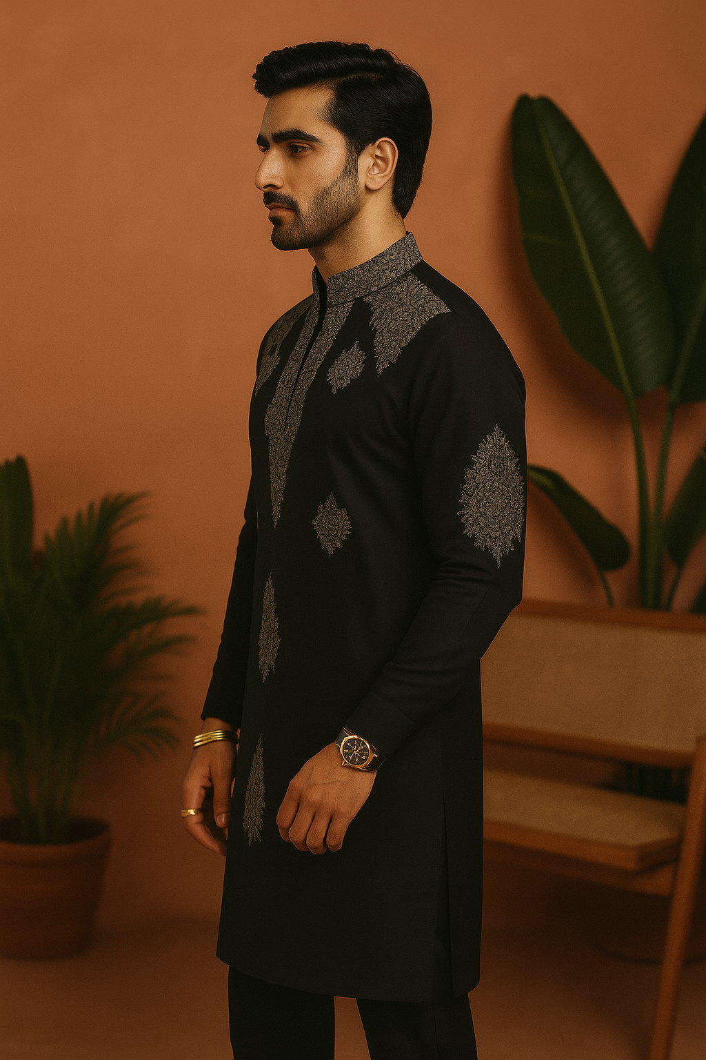 Men's Exclusive Designer work Thread Embellished Kurta Set By KPH Outfits