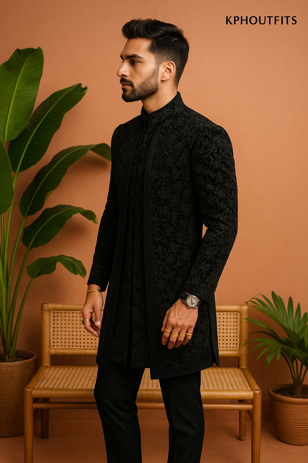 Men's Exclusive Three Layer Stylish Indo-Western Set - Luxurious Elegance by KPH Outfits