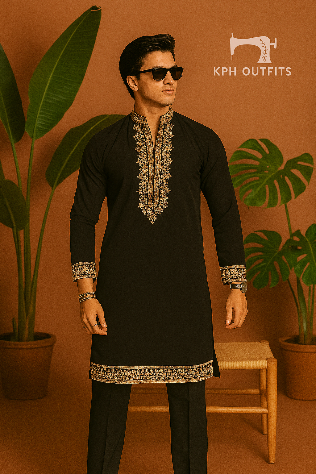 Ramadan Special  Black Armani Viral Kurta Set -By Kphoutfits