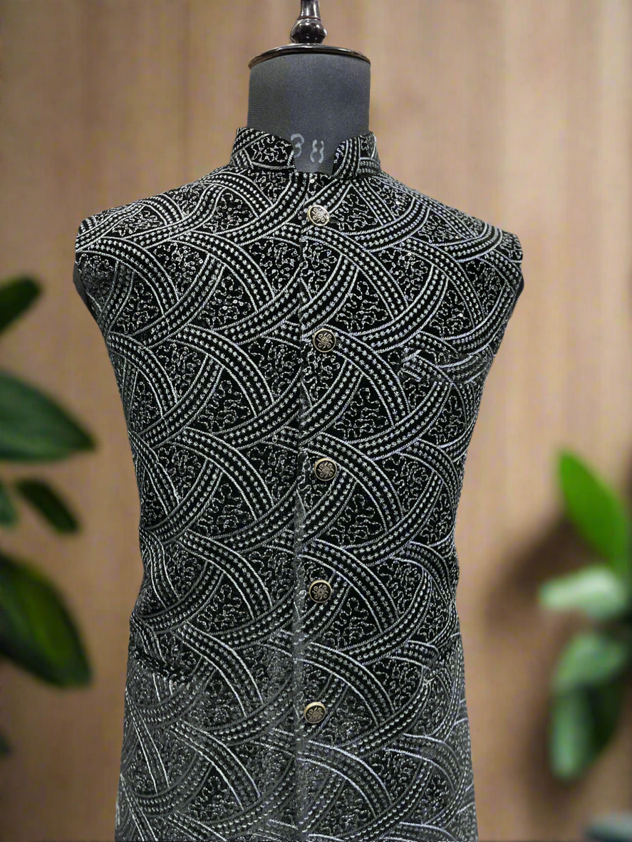 Men's Black Bandhgala Waistcoat - Classic Elegance by KPH Outfits"