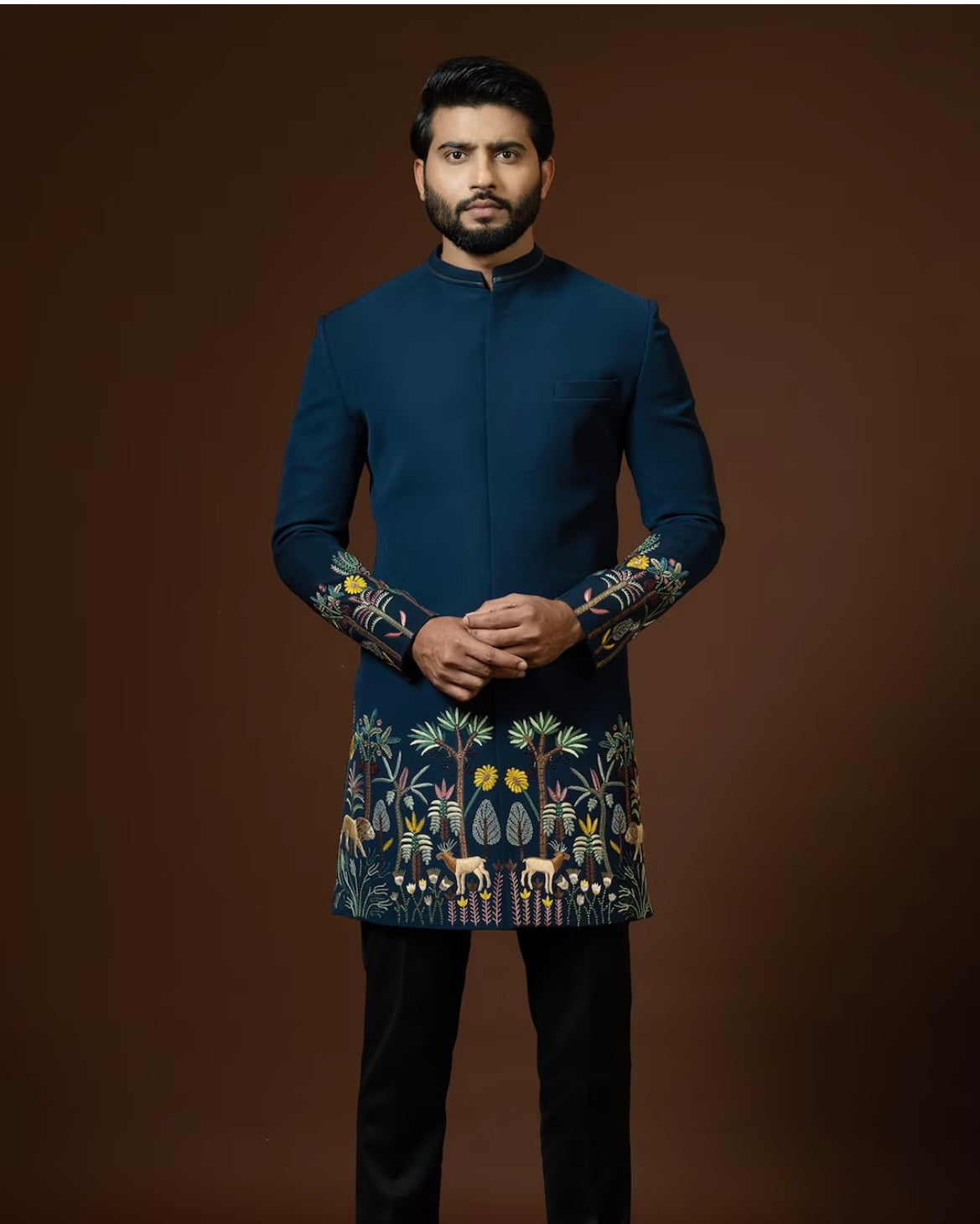 Men's Turkish Thread Embroidery Sherwani Set