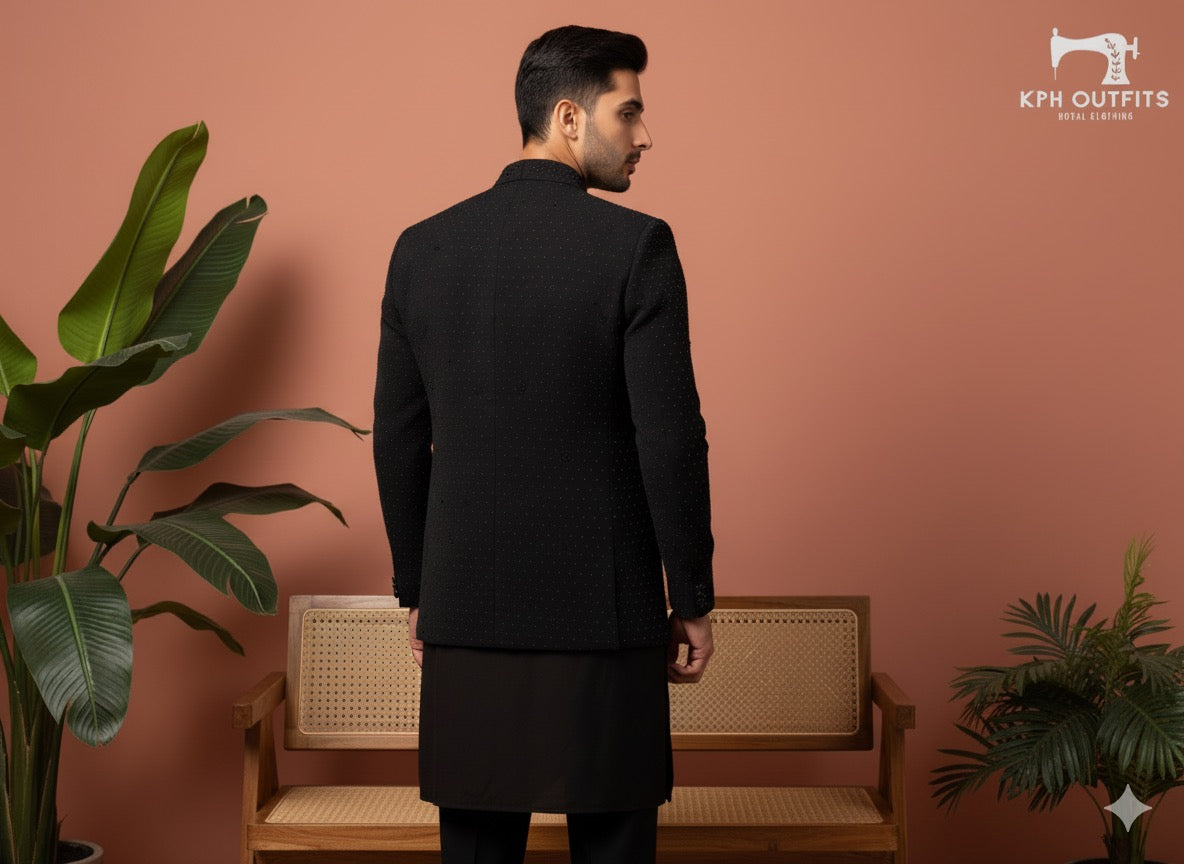 Handcrafted KPH Outfits open shrug with fine cut dana work for formal events