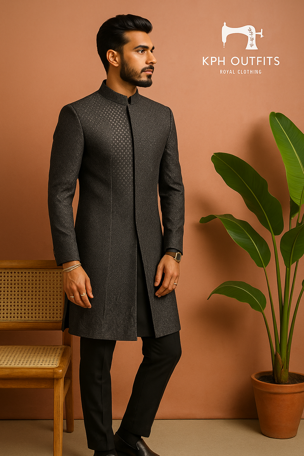 Ranveer Singh Inspired Black Indo-Western Designer Set for Men - KPH Outfits