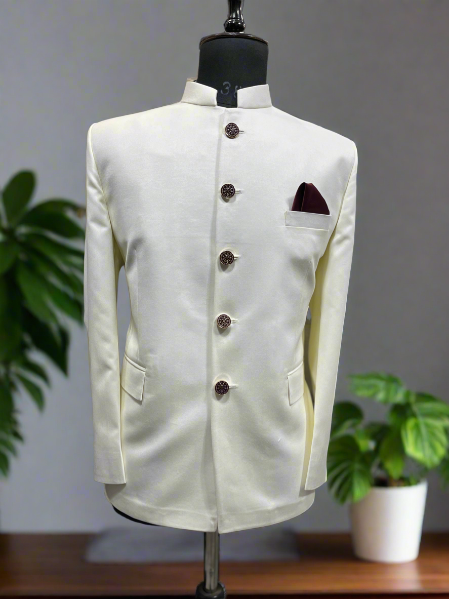 Classic Off White Men's Formal Suit by KPH Outfits