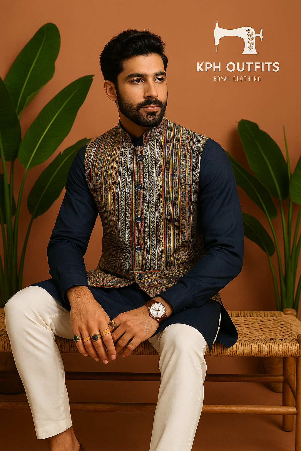 Men's Exclusive Sangeet Function Bandhgala Waistcoat - Elegant Style by KPH Outfits