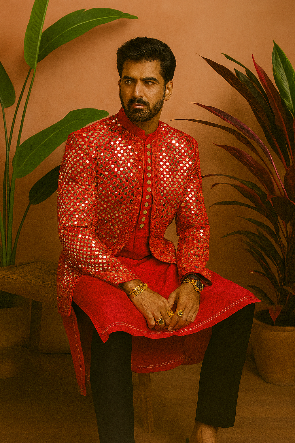 Groom Jodhpuri set with mirror embroidery – KPH Outfits