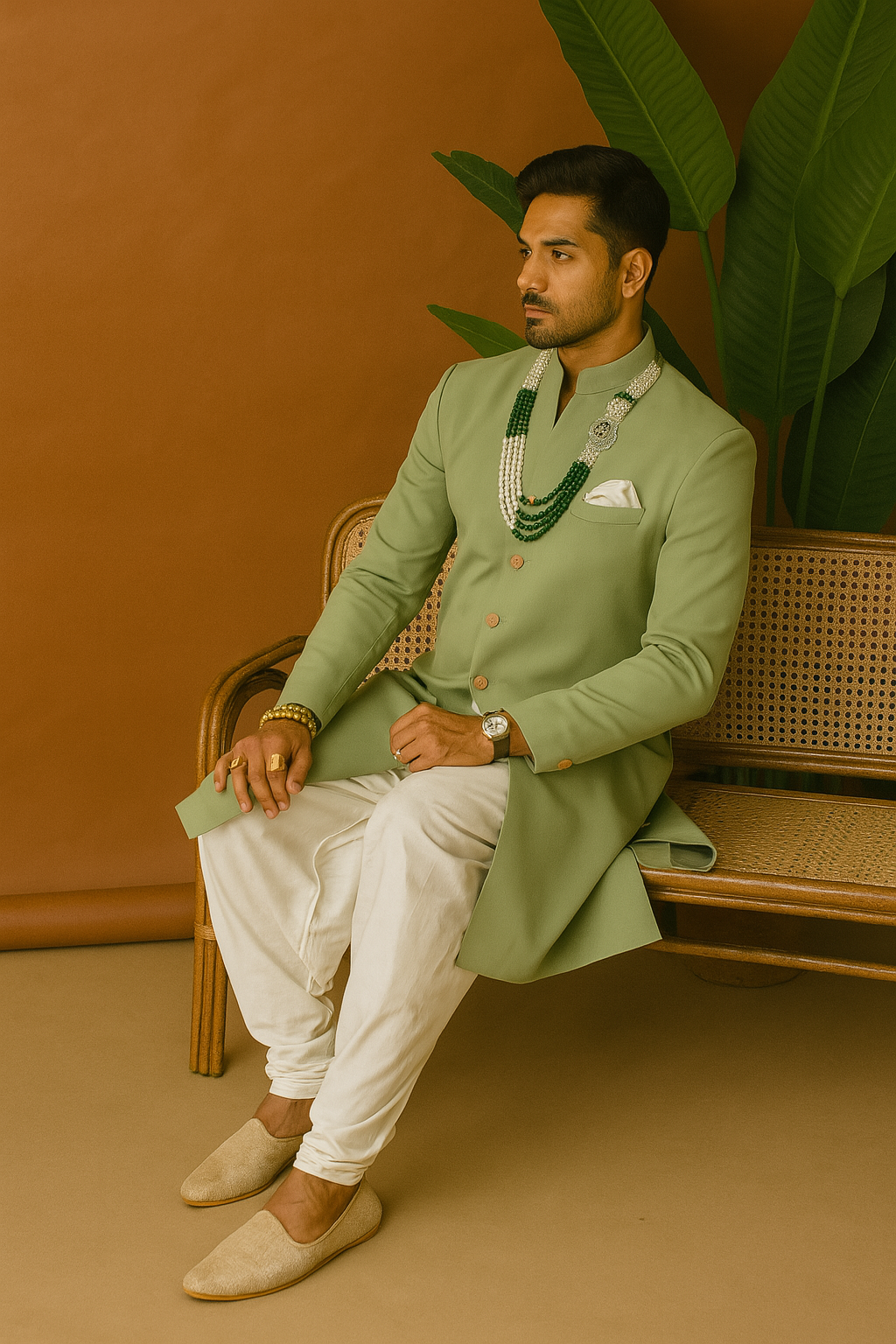 Designer SRK style sherwani with hidden button closure – KPH Outfits
