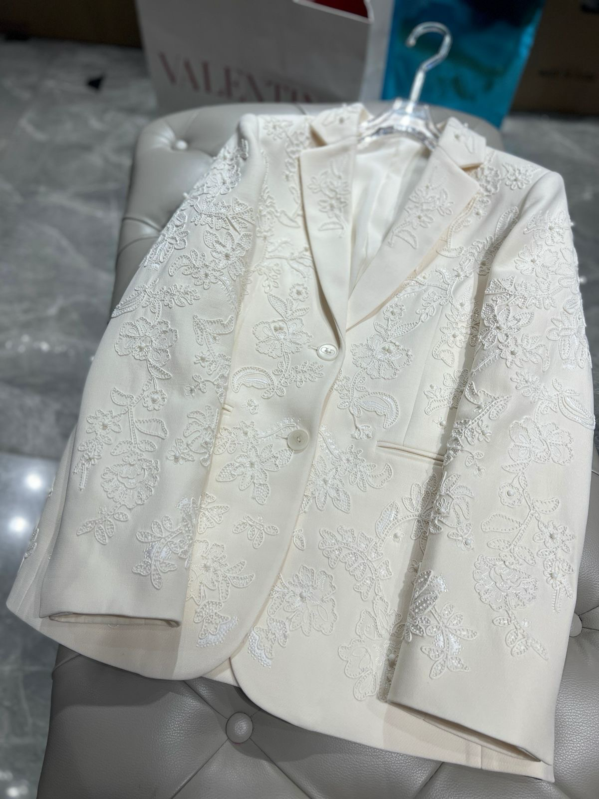White Handcrafted intricate Details  Tuxedo - Kph Outfits
