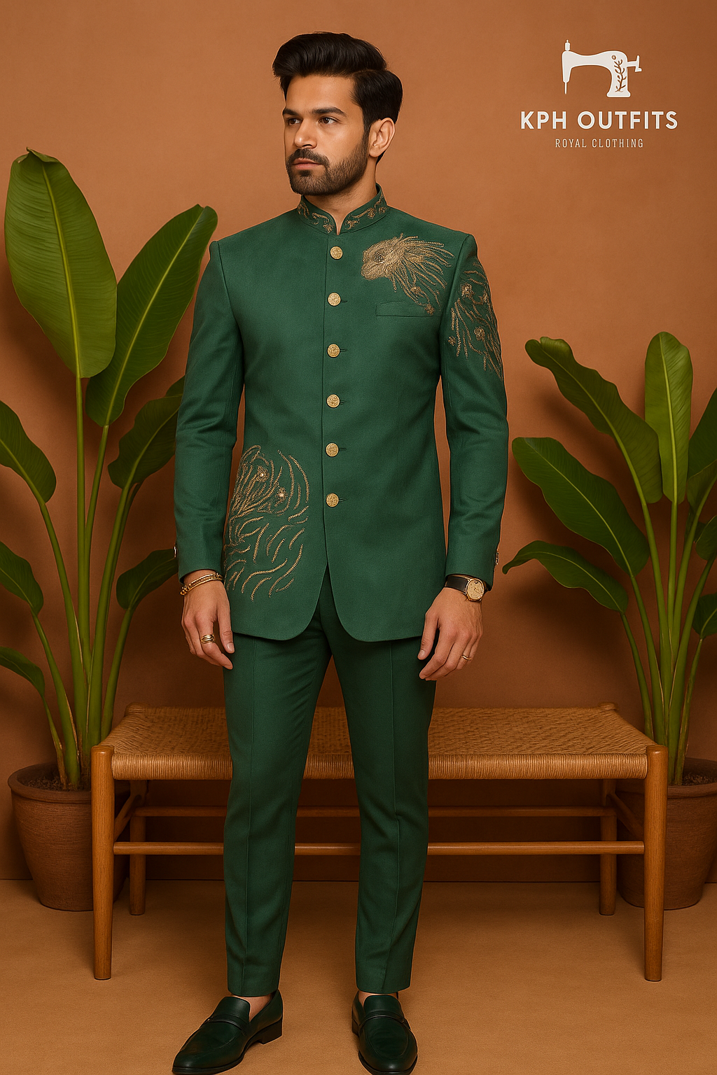 Men's Exclusive Tiger Embellished Jodhpuri Set – Luxury Wedding Wear by KPH Outfits