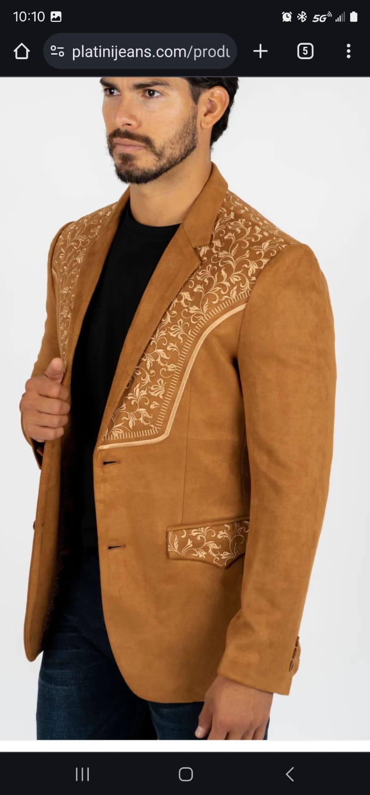 Men's Exclusive Camel  Thread Embroidery Tuxedo Suit