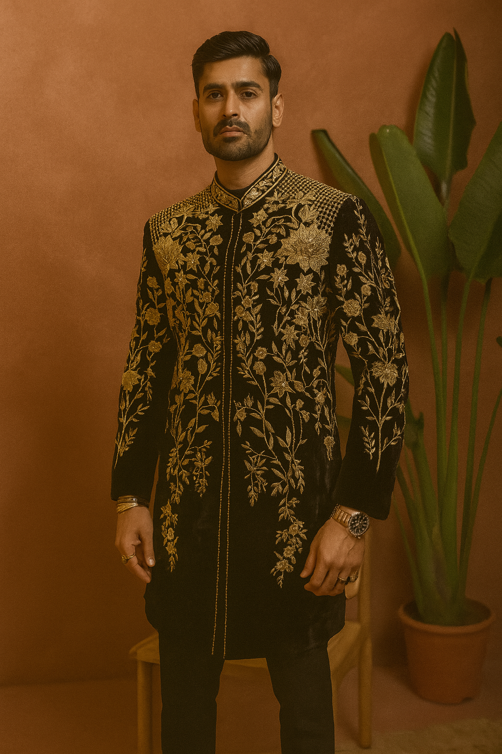 Bollywood Actor Inspired Zardosi Embellished Indo-western Set