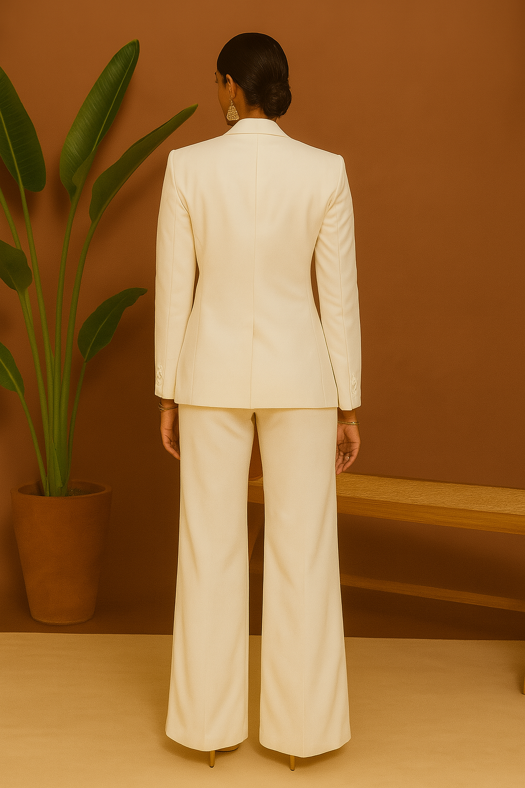 Women Special Red Rose Embellished Stylish Tuxedo Suit