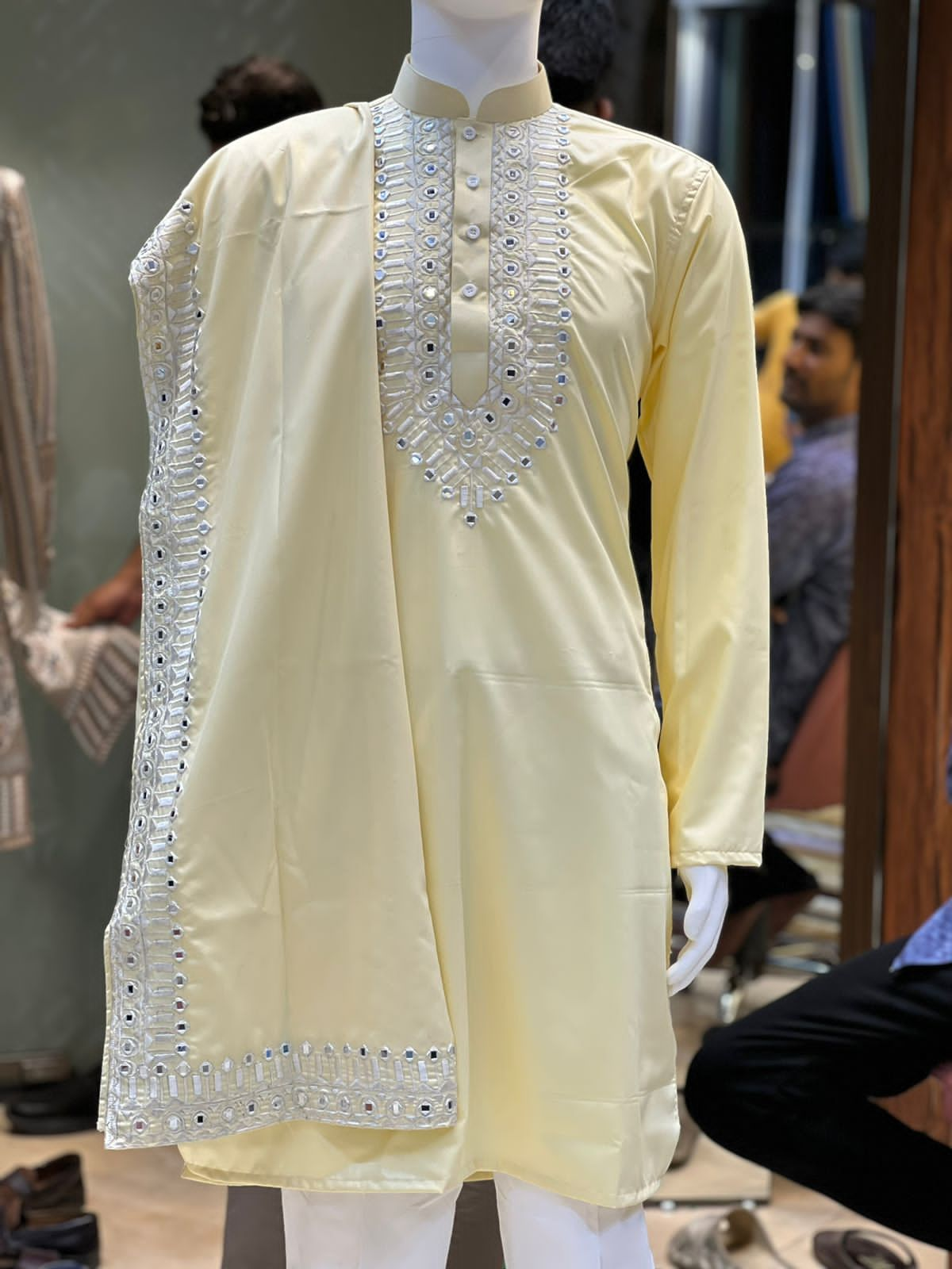 Men's Exclusive Haldi Inspired Designer Kurta Set