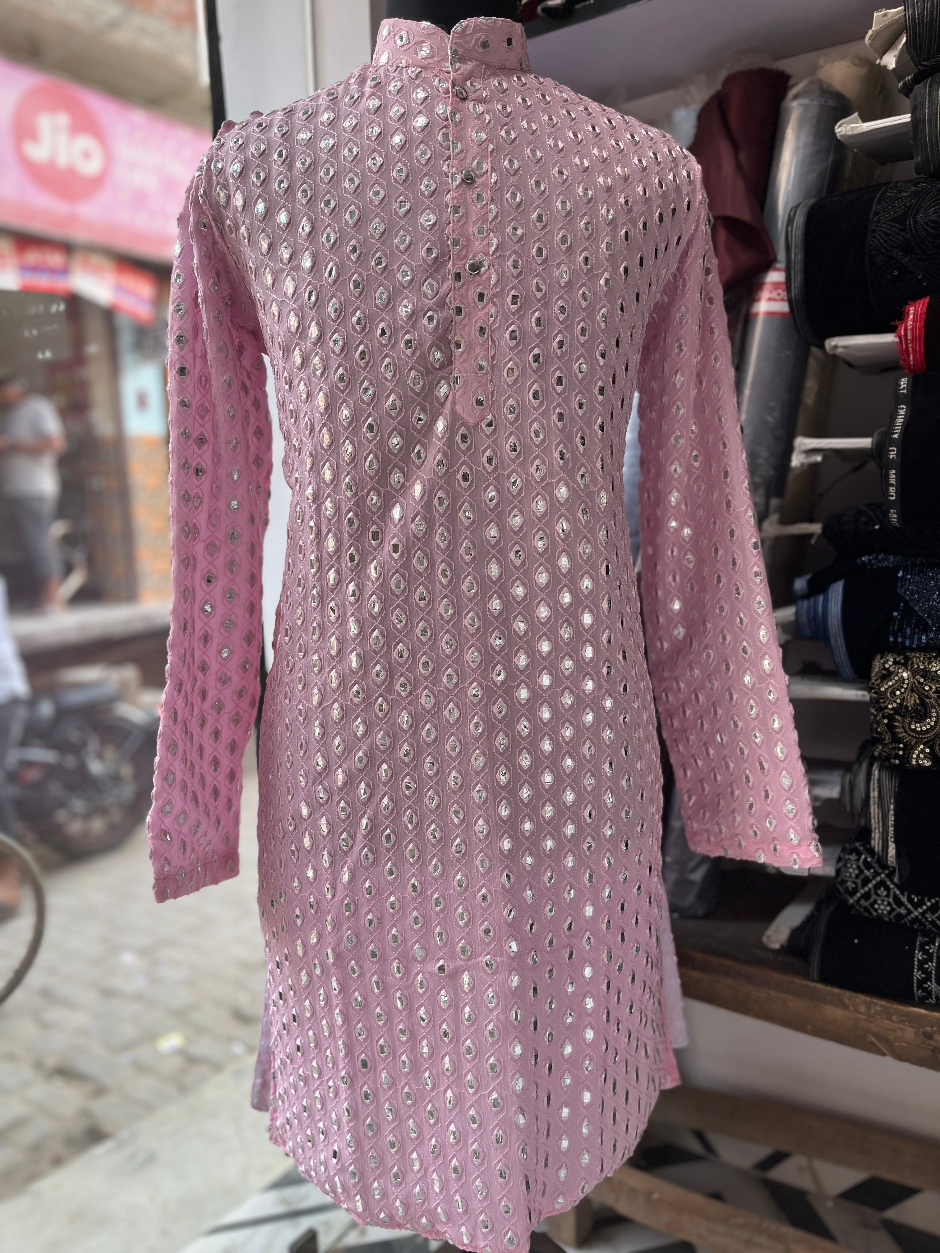 Men's Baby Pink Exclusive Abhinav Mishra Inspired Kurta Set