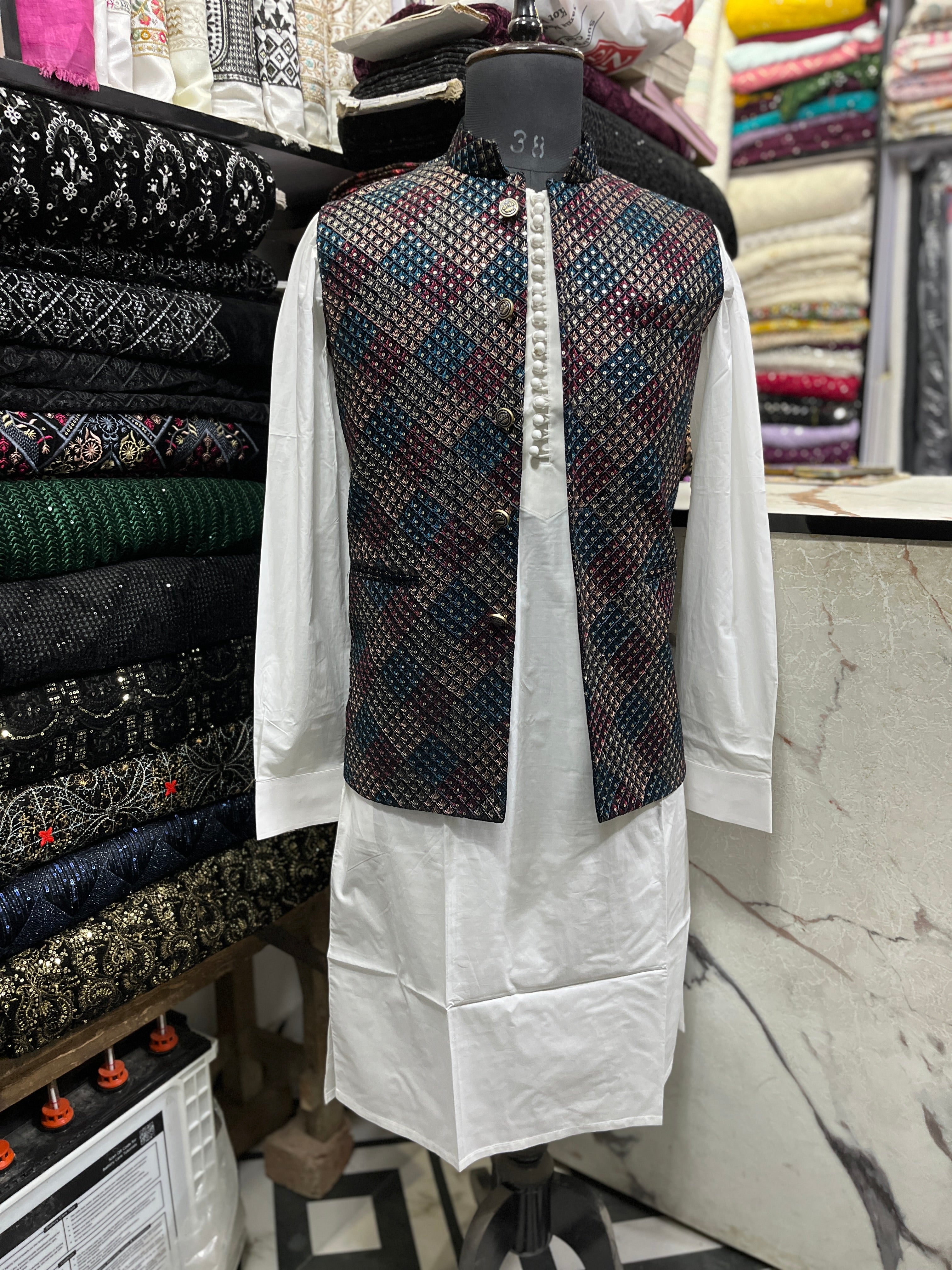 Men's Exclusive Multi Colour Waistcoat Set