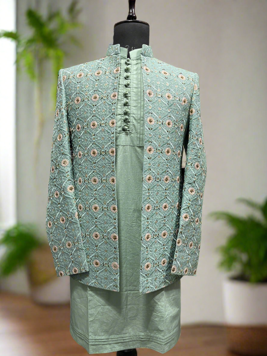 Luxury Silk Jodhpuri Set for Modern Men