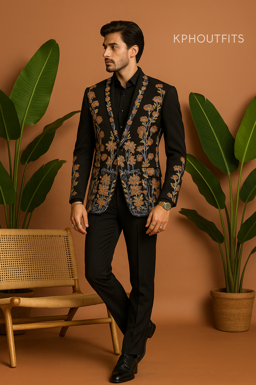 Wedding Special Designer Multi-Color Embellished Stylish Tuxedo Suit – Exclusive by KPH Outfits