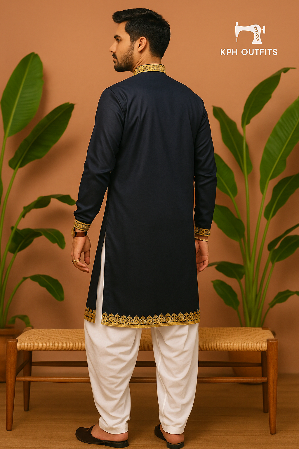 Men's Exclusive Sangeet Special Leather Work Style Kurta Set - KPH Outfits