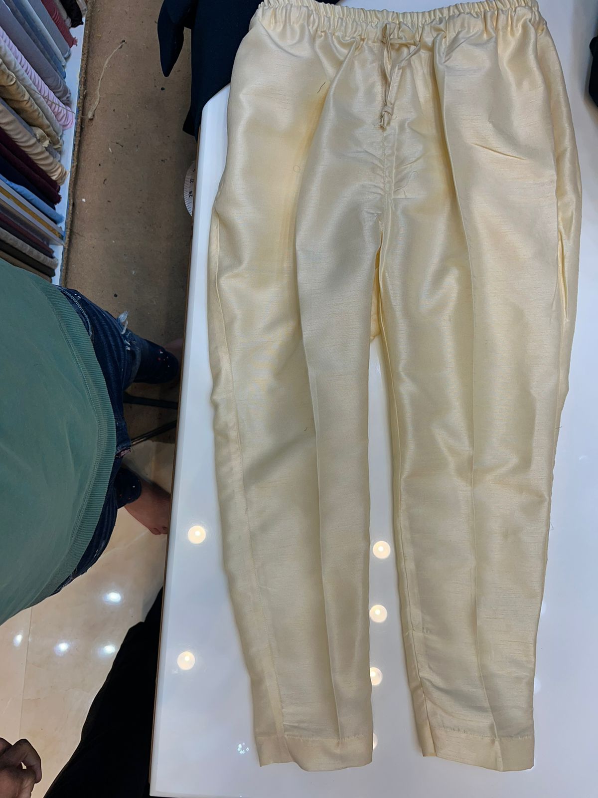 Custom Fit Ivory Wedding Wear with Mirror Work for Men.





