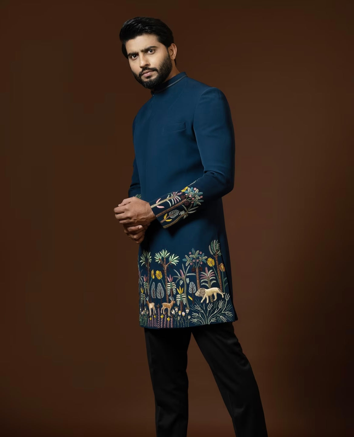 Men's Turkish Thread Embroidery Sherwani Set