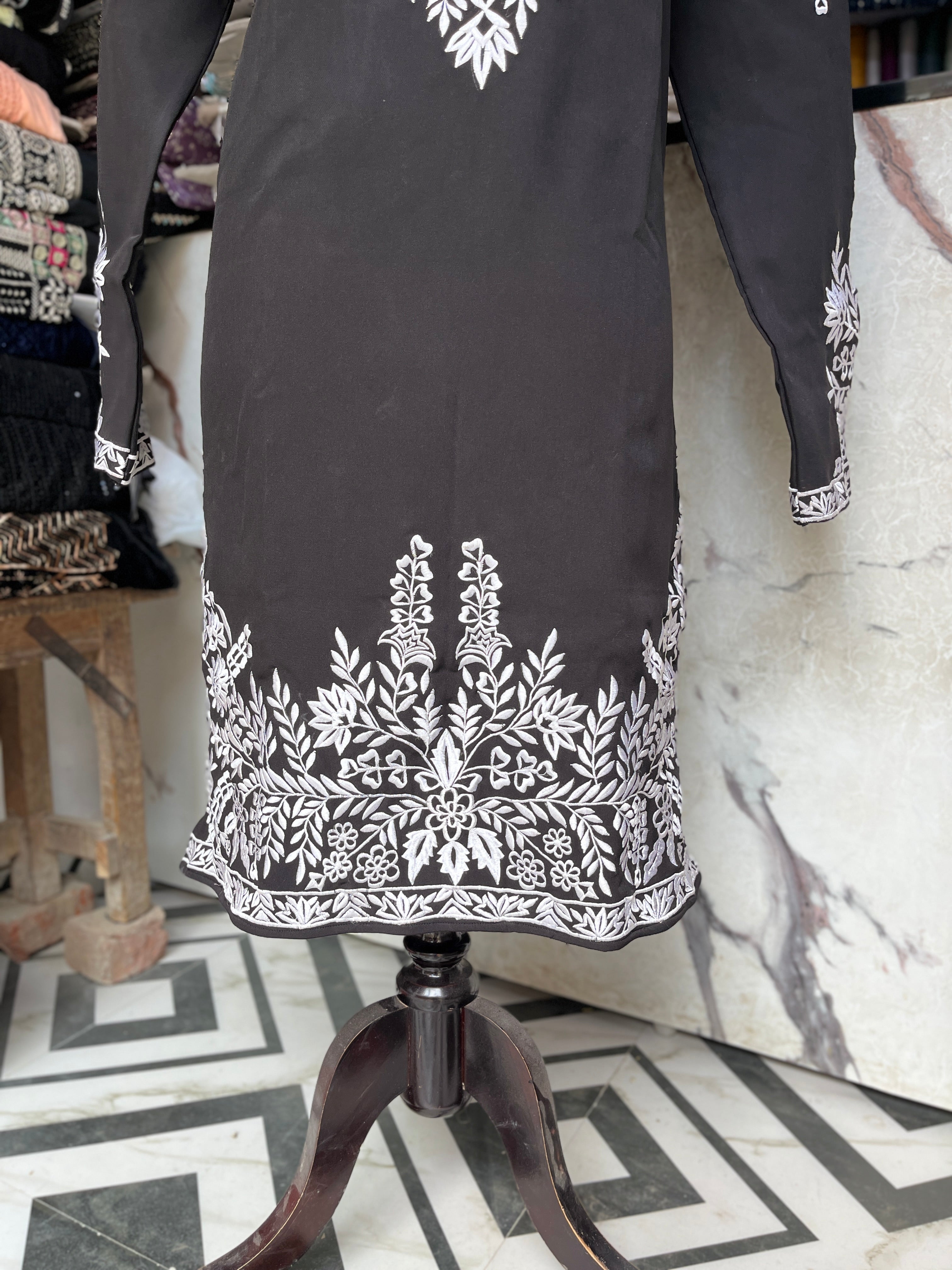 Celebrity Inspired Black Custom Made  Designer Kurta Set