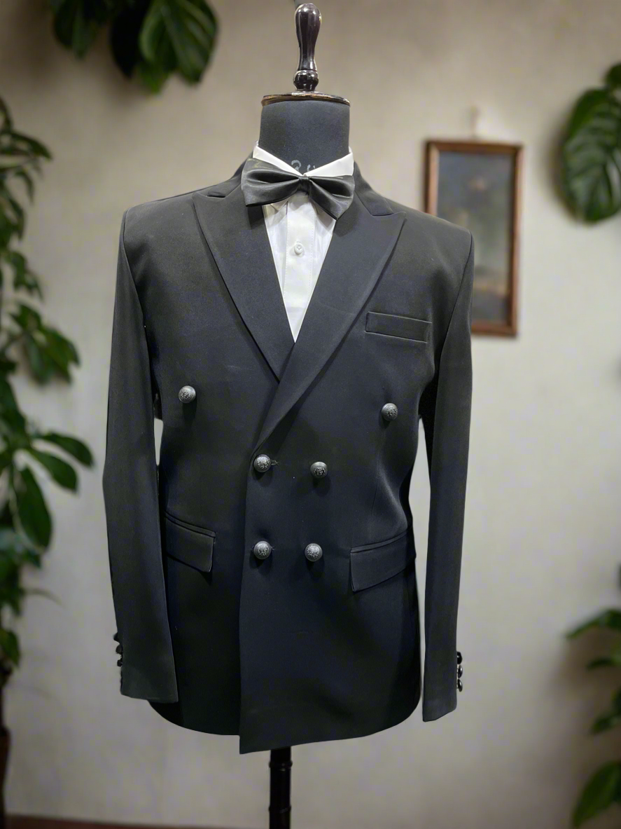 Men's Black Double-Breast Classic Tuxedo Suit - Timeless Formalwear by KPH Outfits