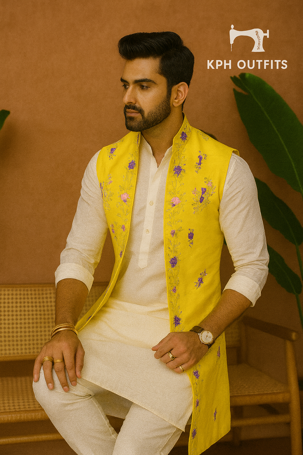 Haldi Special Handcrafted Zardozi Work Long Jacket - KPH Outfits