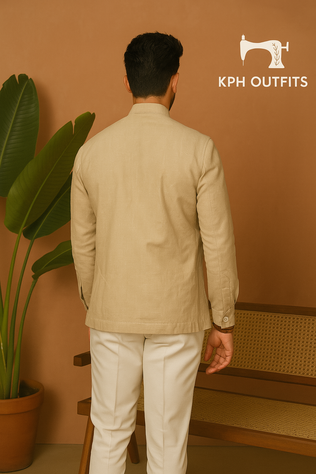 Four Pocket Classic Linen Boss Coat Set – Premium Designer Wear by KPH Outfits
