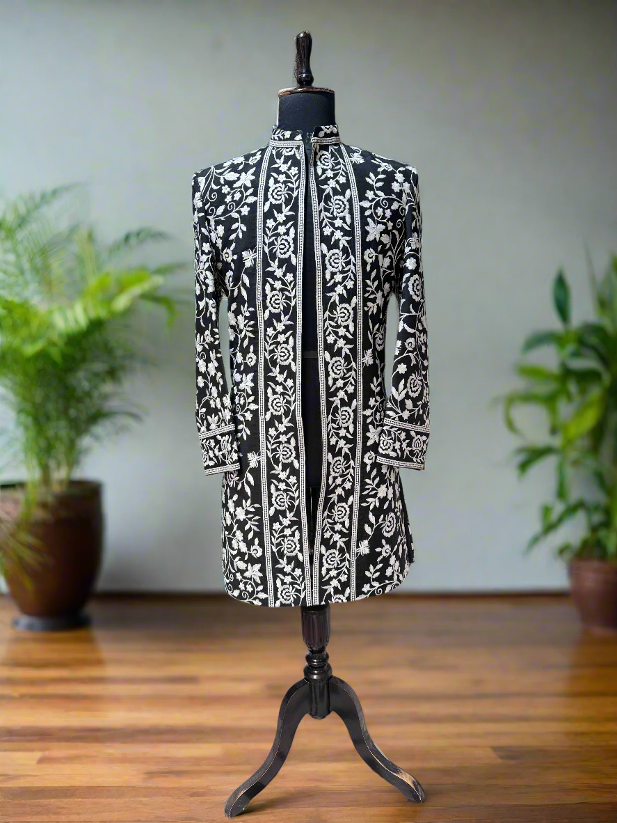 Designer Black Indo-Western Outfit for Weddings